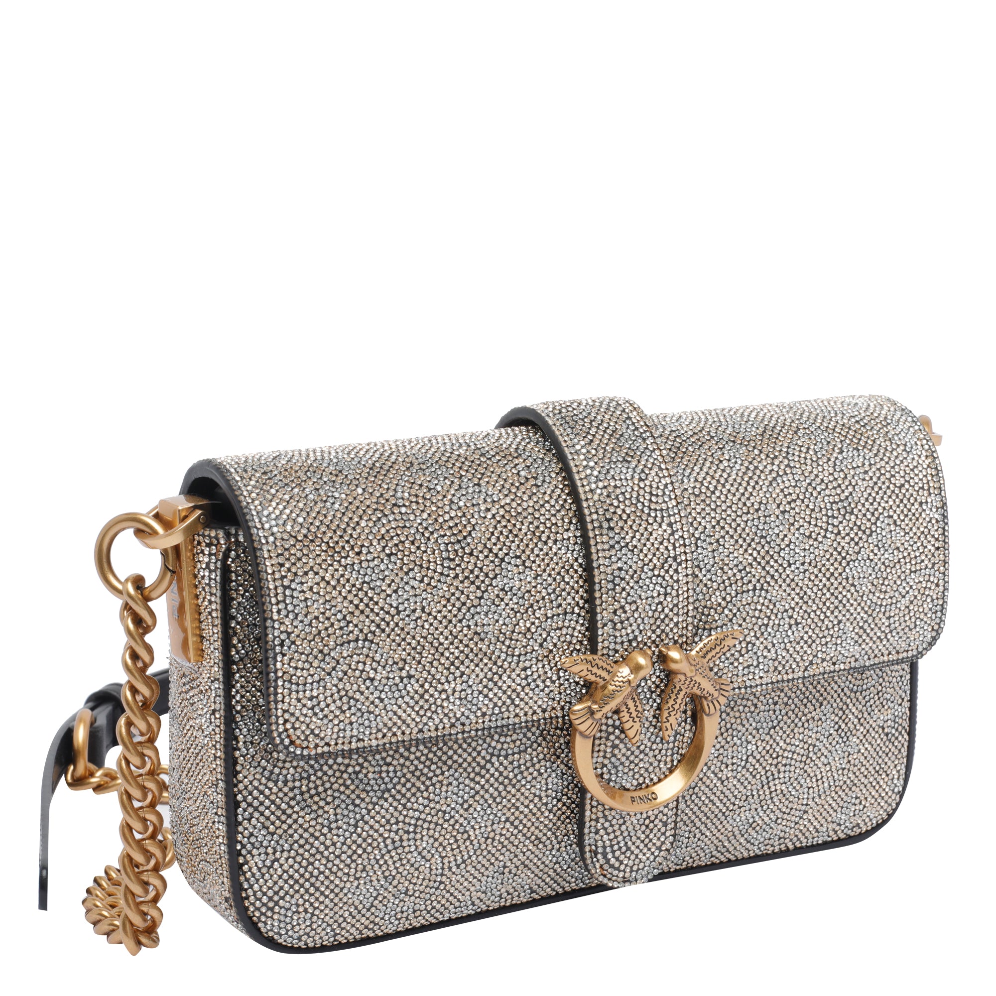 Pinko Bags Golden Silicon Dioxide