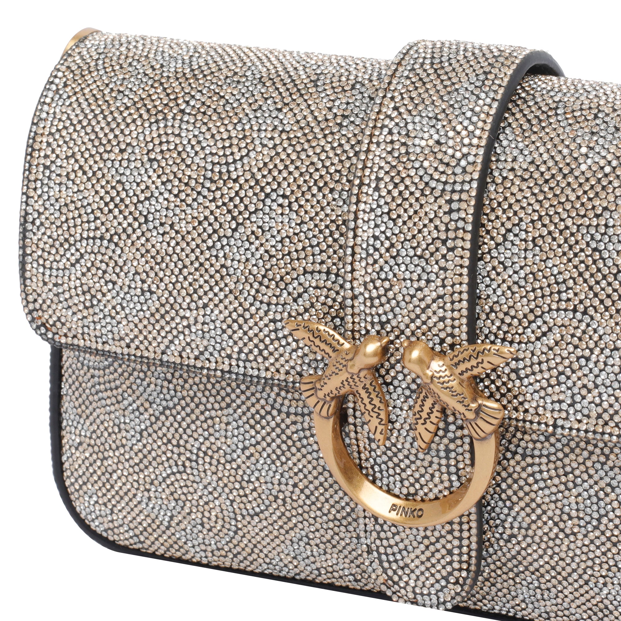 Pinko Bags Golden Silicon Dioxide