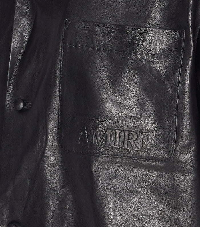 Amiri Shirts Black Lamb Leather