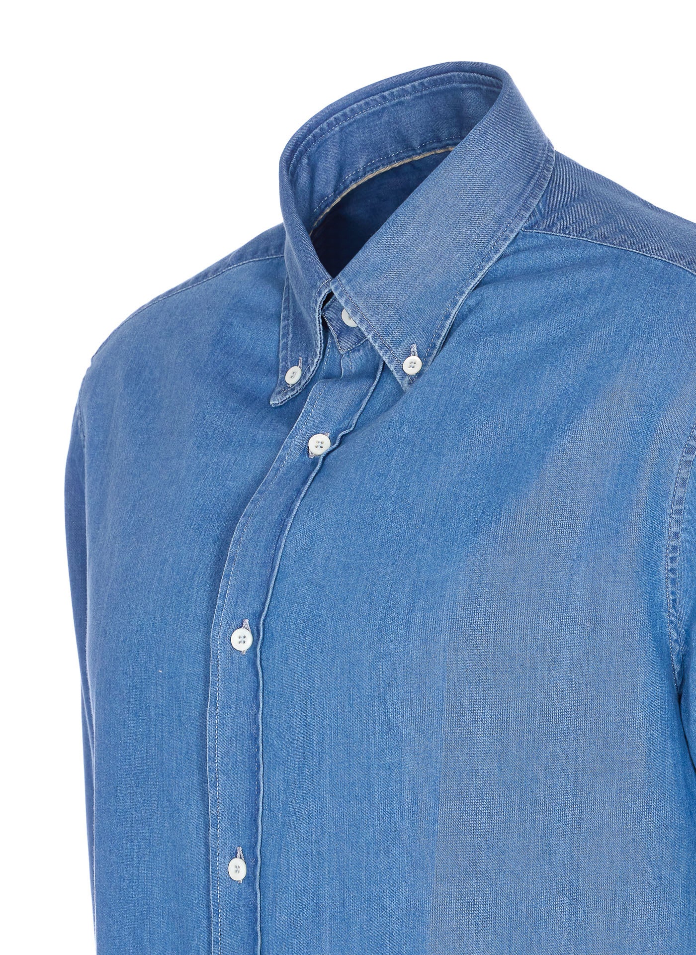 Brunello Cucinelli Shirts Blue Cotton