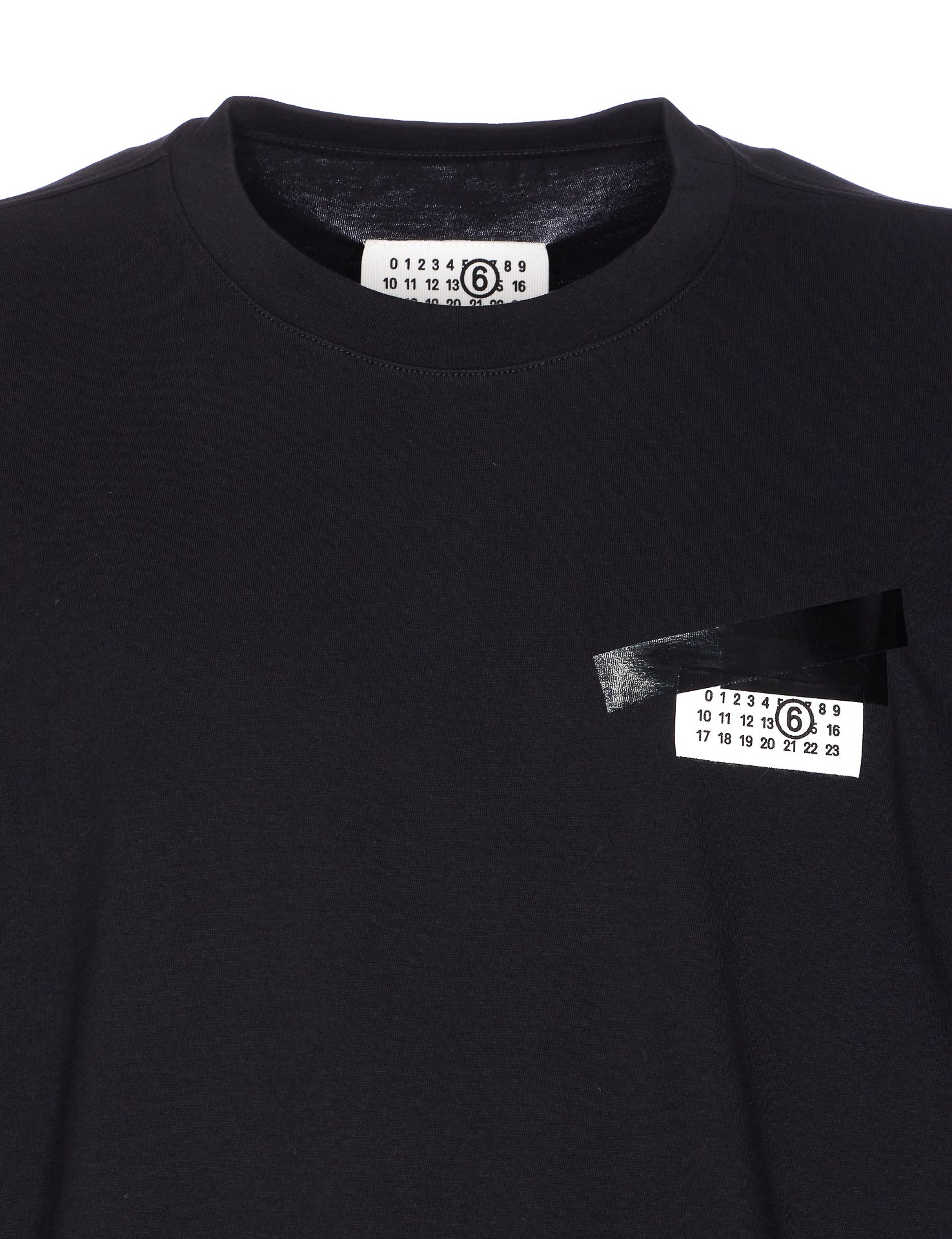 Mm6 Maison Margiela T-Shirts And Polos Black Cotton