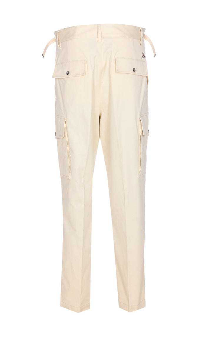 Moncler Trousers White Cotton