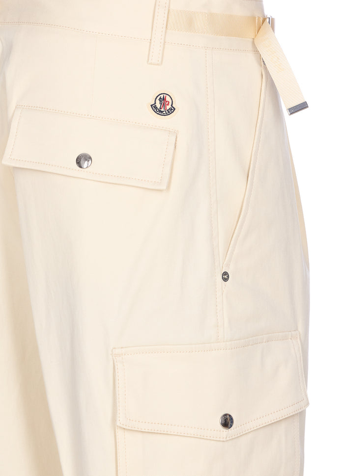 Moncler Trousers White Cotton