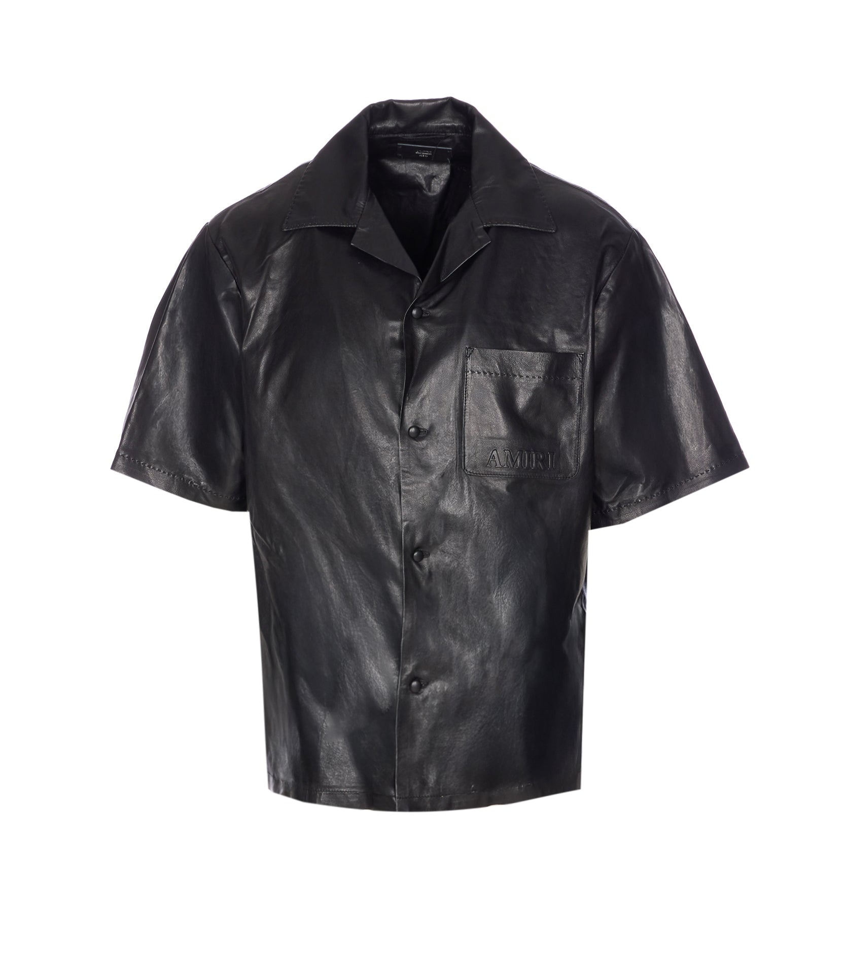 Amiri Shirts Black Lamb Leather