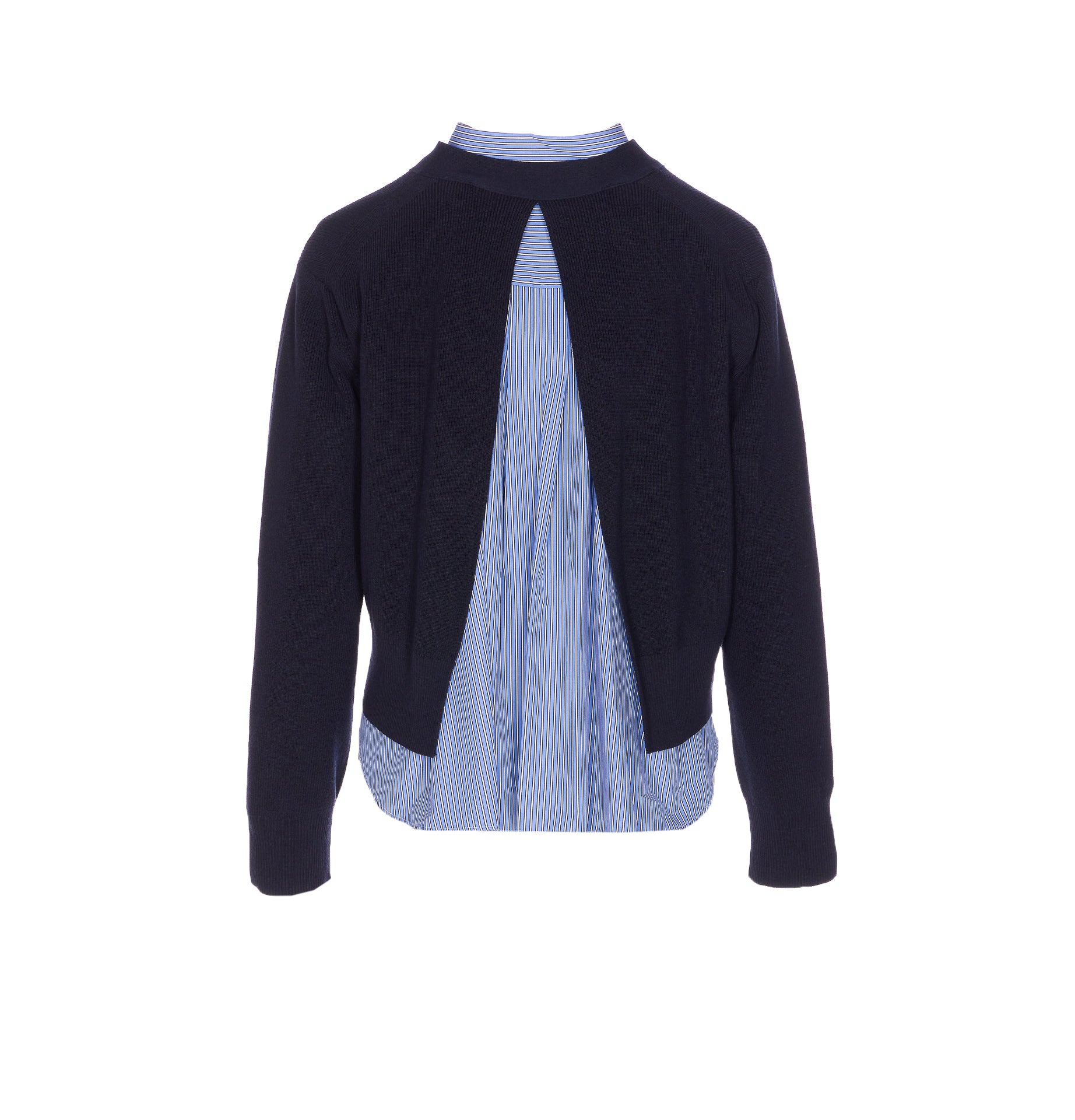 Sacai Sweaters Blue Cotton
