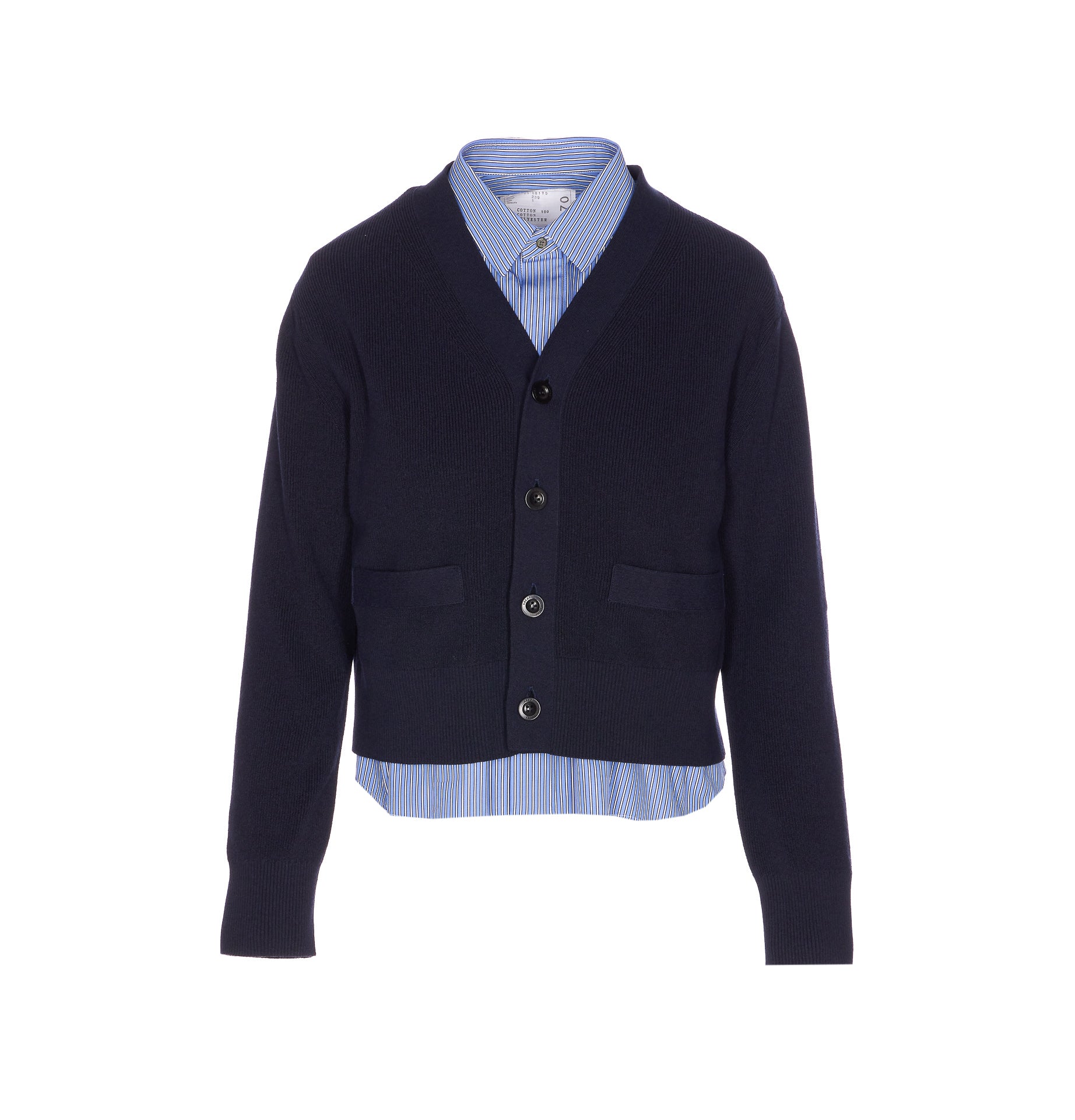 Sacai Sweaters Blue Cotton
