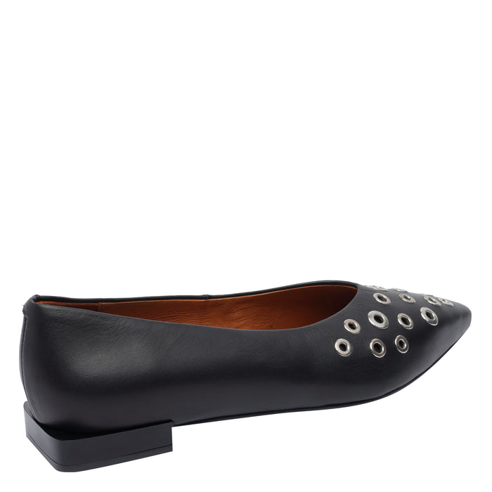 Angel Alarcon Flat Shoes Black Calf Leather/rubber Sole