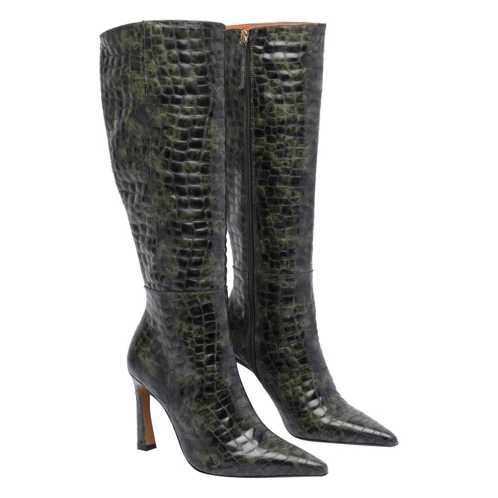 Angel Alarcon Boots Green Calf Leather/rubber Sole