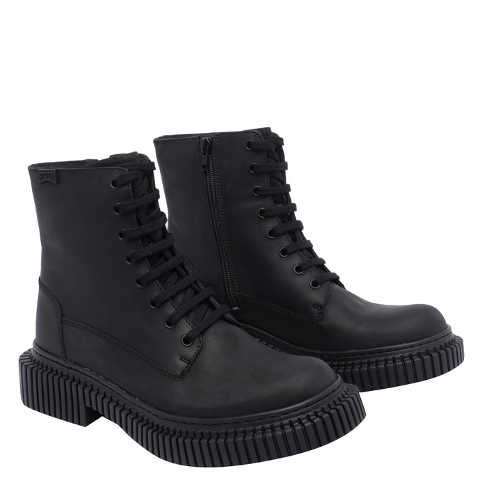 Camper Boots Black Calf Leather/rubber Sole