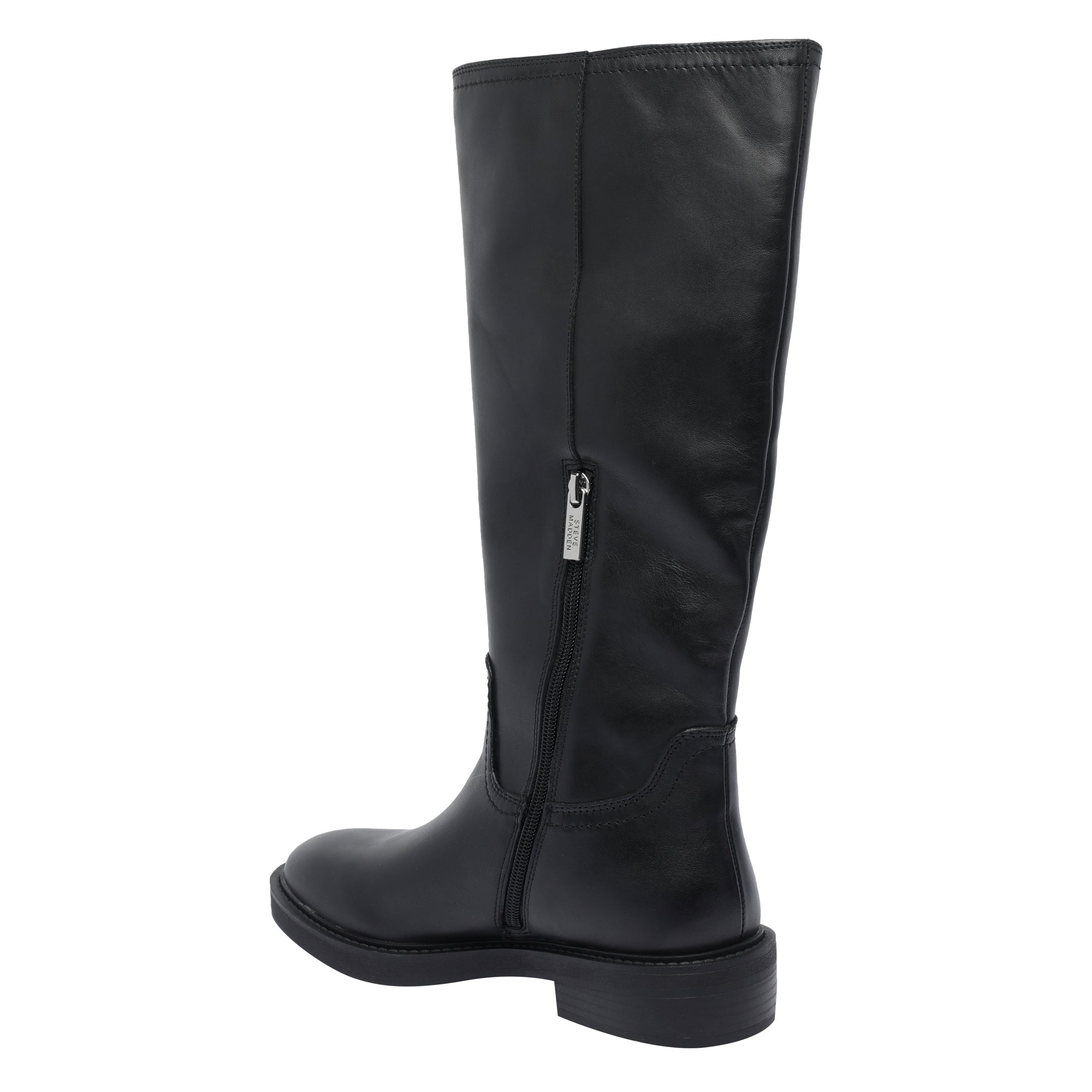 Steve Madden Boots Black Calf Leather/rubber Sole