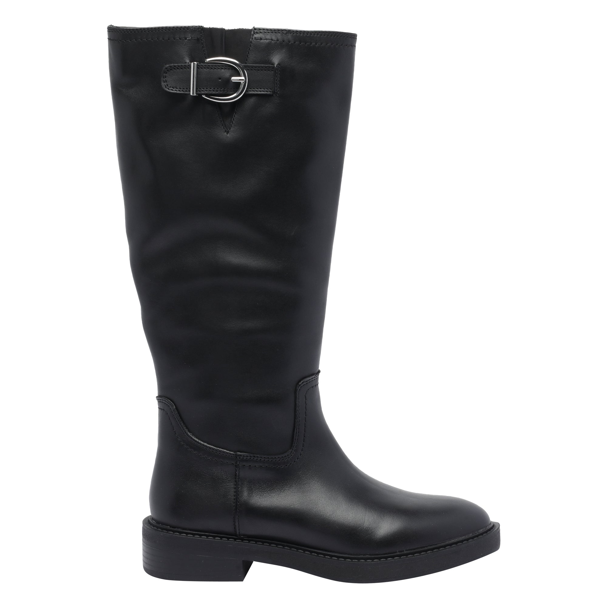 Steve Madden Boots Black Calf Leather/rubber Sole