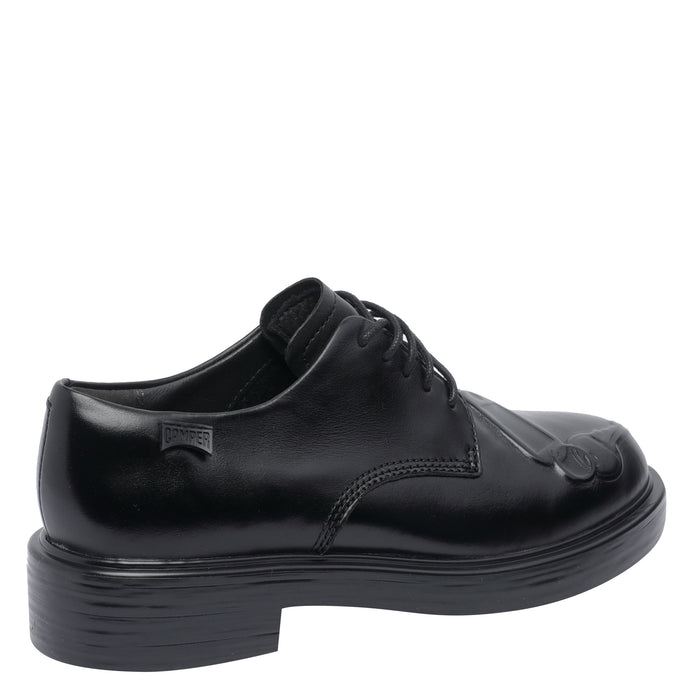 Camper Flat Shoes Black Calf Leather/rubber Sole