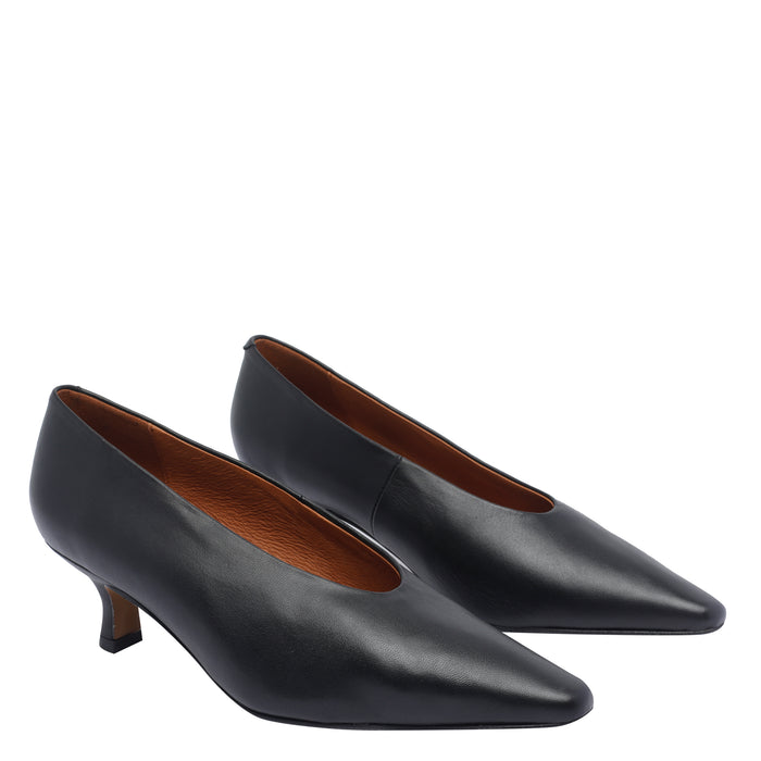 Angel Alarcon With Heel Black Calf Leather/rubber Sole