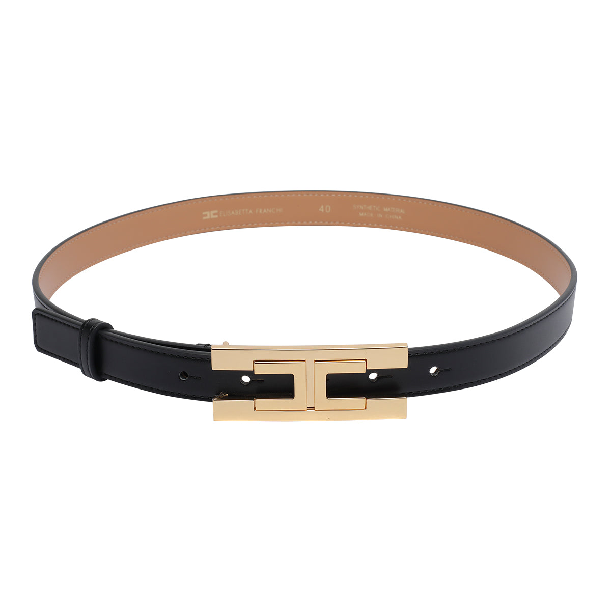 Elisabetta Franchi Belts Black Polyurethane Polyester Cotton