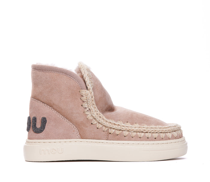 Mou Boots Pink Suede/ Rubber Sole