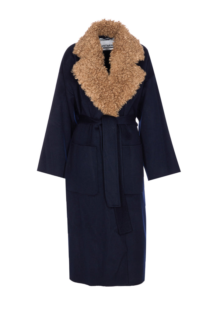 Essentiel Antwerp Coats Blue Wool