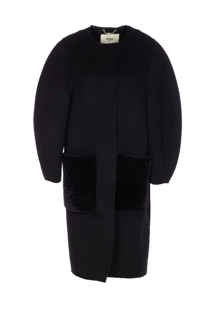 Fendi Jackets Black Virgin Wool
