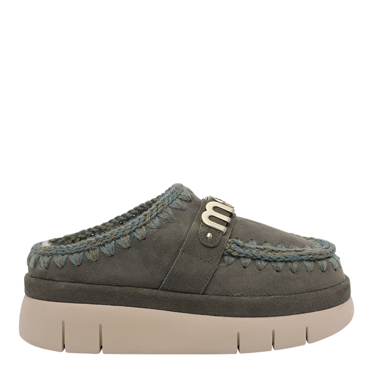 Mou Sandals Black Suede Leather/rubber Sole