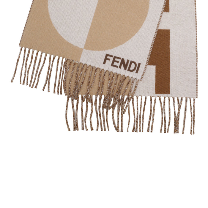 Fendi Scarfs Beige Wool Cashmere