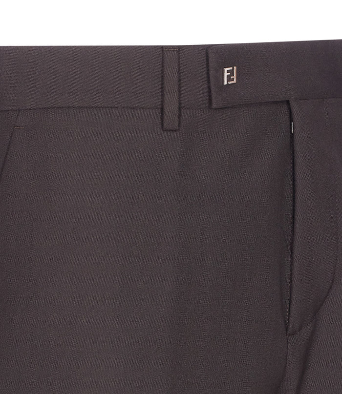 Fendi Trousers Grey Polyester