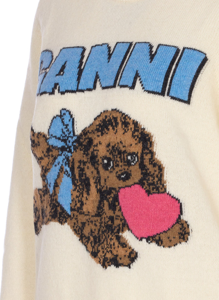 Ganni Sweaters White Wool