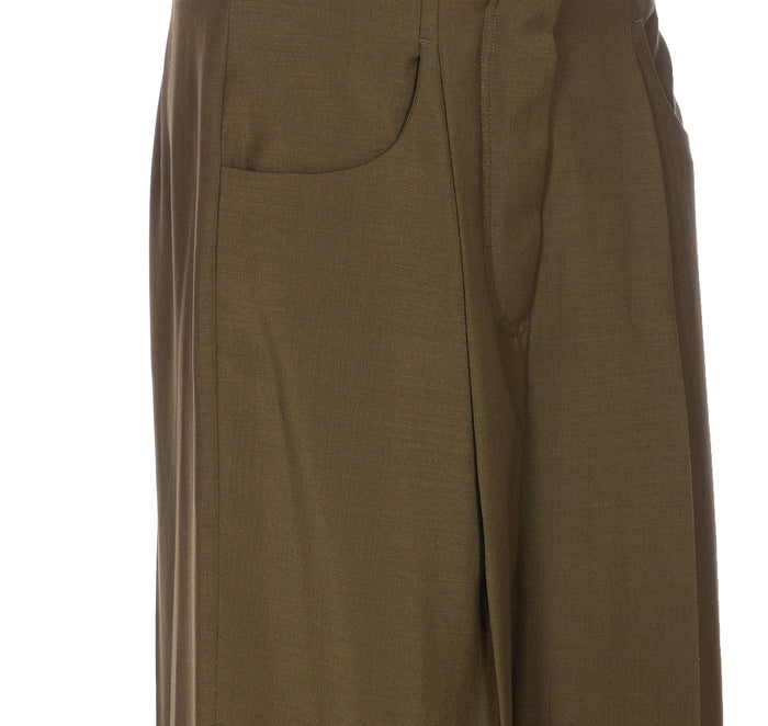 Fendi Trousers Green Wool