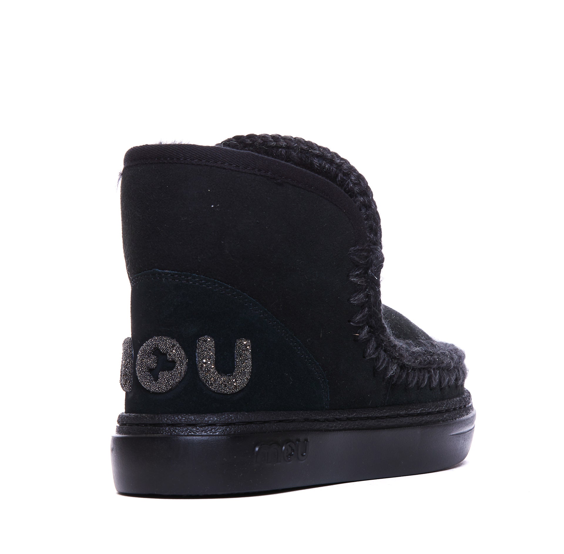 Mou Boots Black Suede/ Rubber Sole
