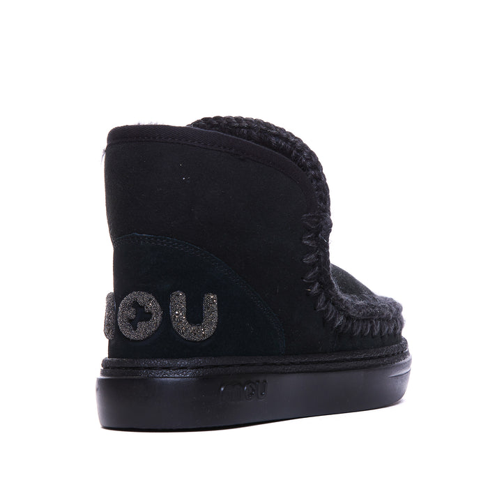 Mou Boots Black Suede/ Rubber Sole