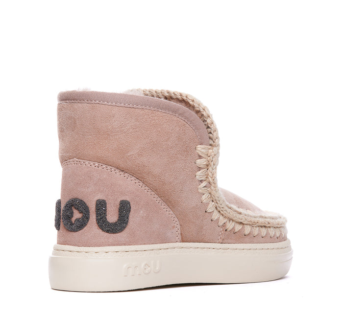 Mou Boots Pink Suede/ Rubber Sole