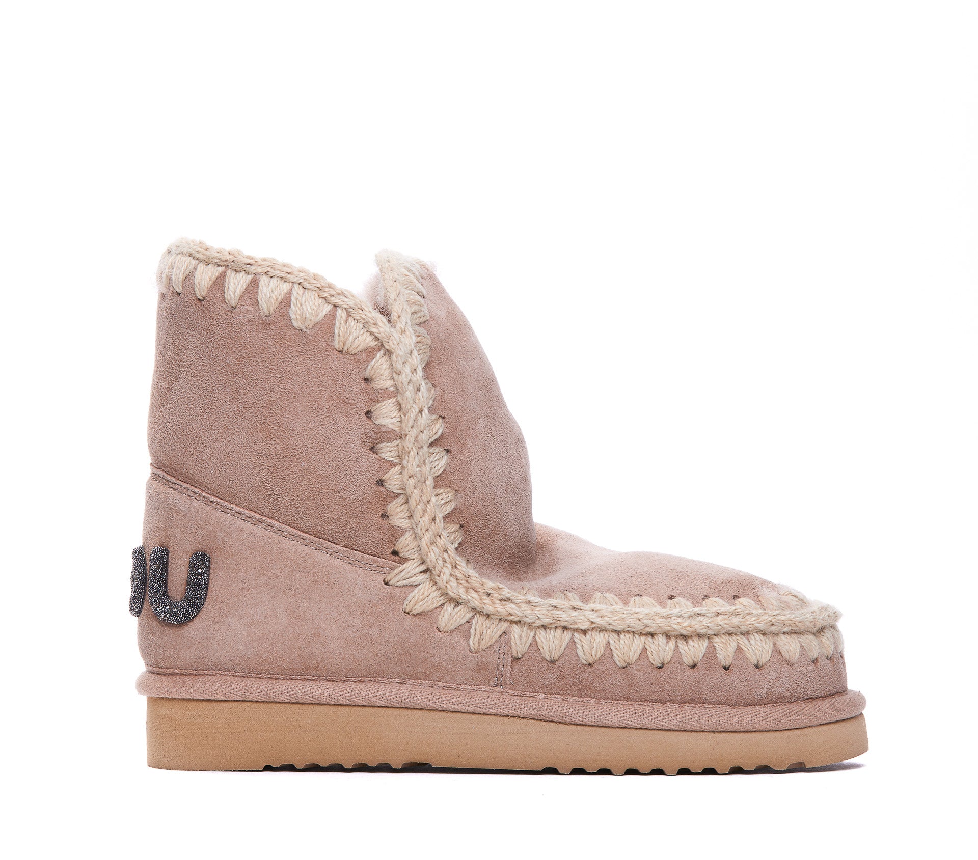 Mou Boots Pink Suede/ Rubber Sole