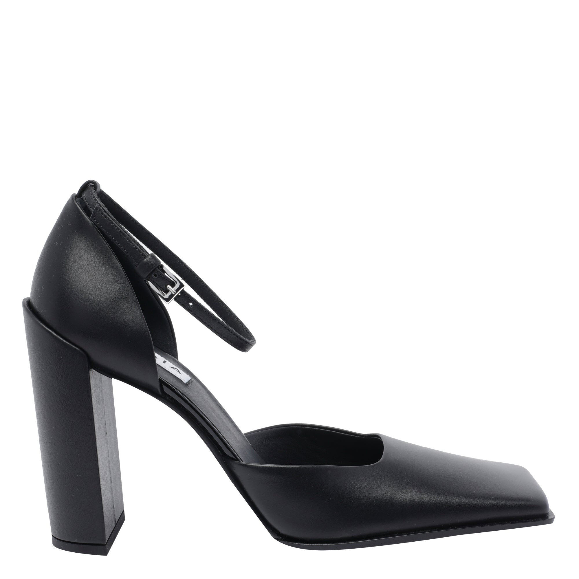 Alaia With Heel Black Calf Leather/rubber Sole