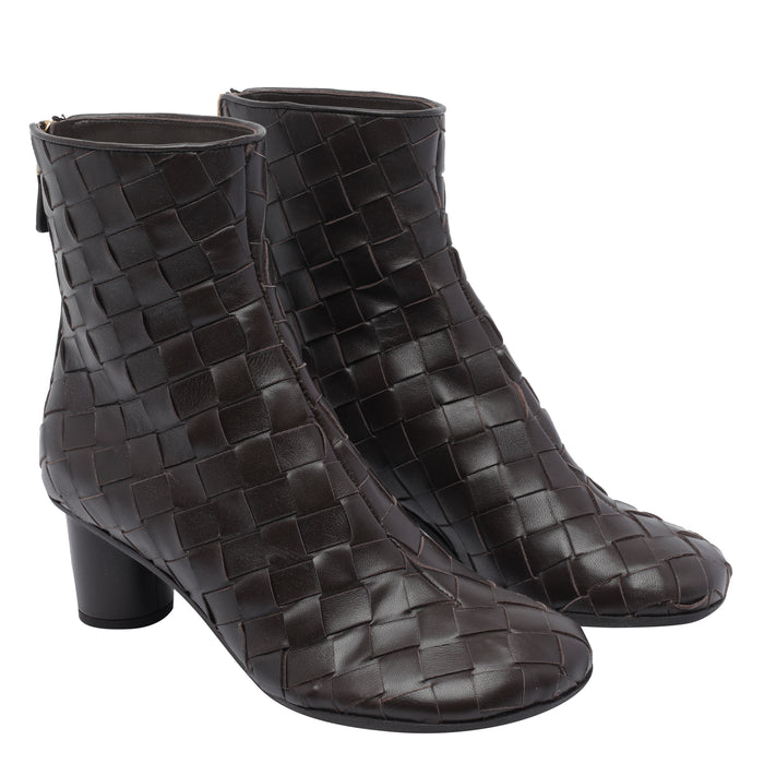 Bottega Veneta Boots Brown Calf Leather/rubber Sole
