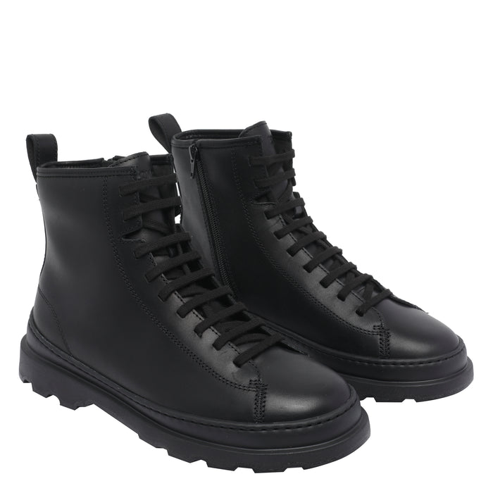 Camper Boots Black Calf Leather/rubber Sole