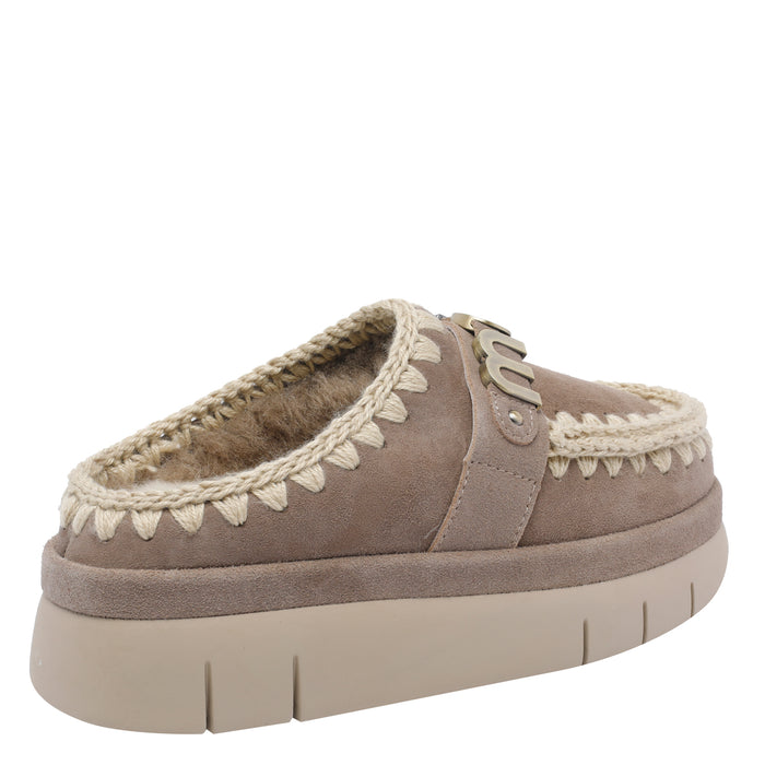 Mou Sandals Grey Suede Leather/rubber Sole