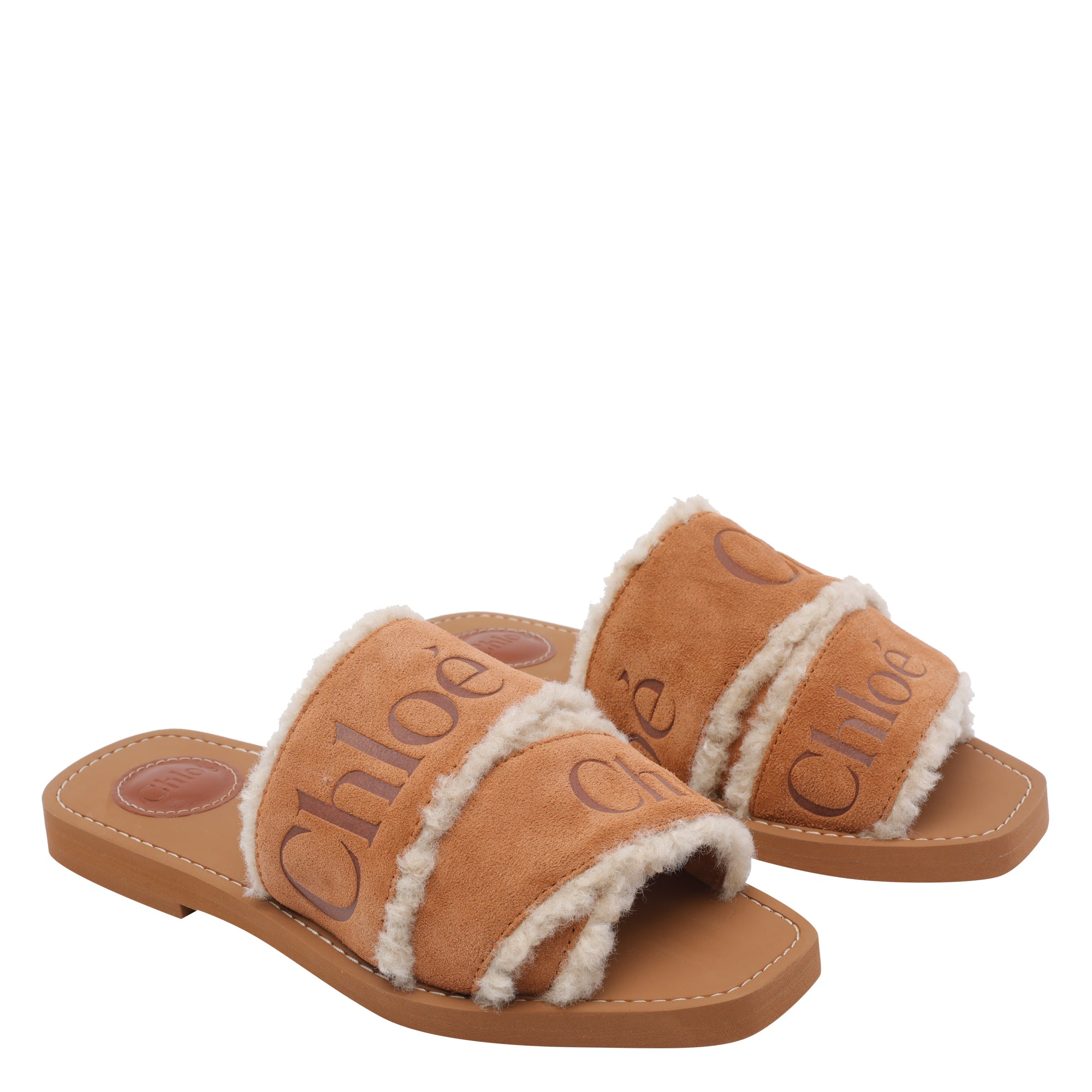 Chloè Sandals Brown Suede Leather/rubber Sole