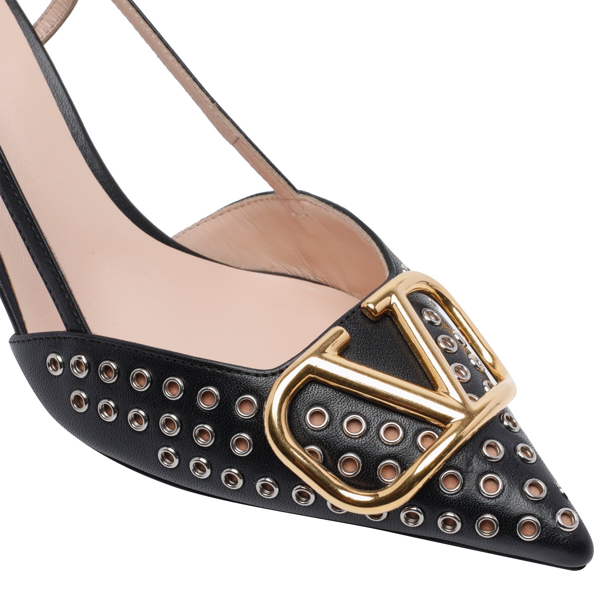 Valentino Garavani With Heel Black Calf Leather/leather Sole