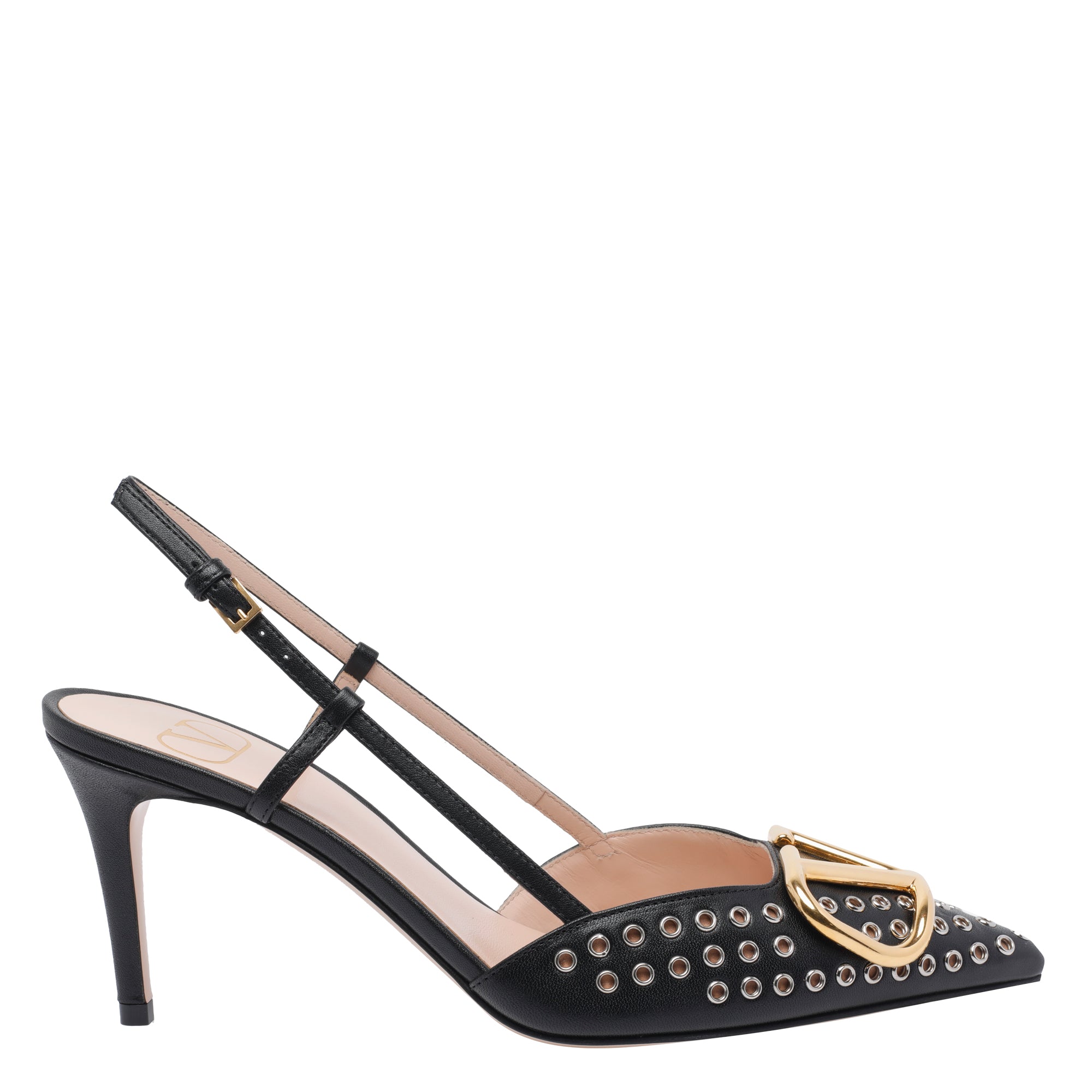 Valentino Garavani With Heel Black Calf Leather/leather Sole