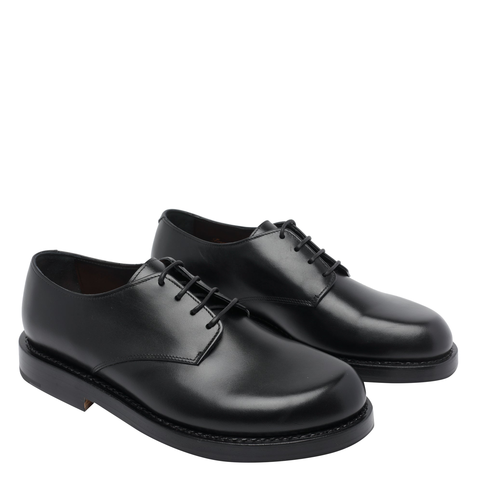 Premiata Flat Shoes Black Calf Leather/leather Sole