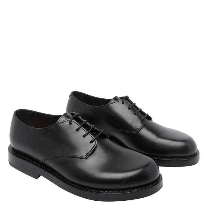 Premiata Flat Shoes Black Calf Leather/leather Sole