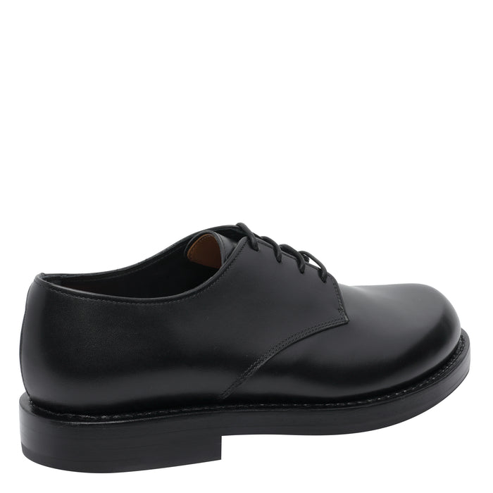 Premiata Flat Shoes Black Calf Leather/leather Sole