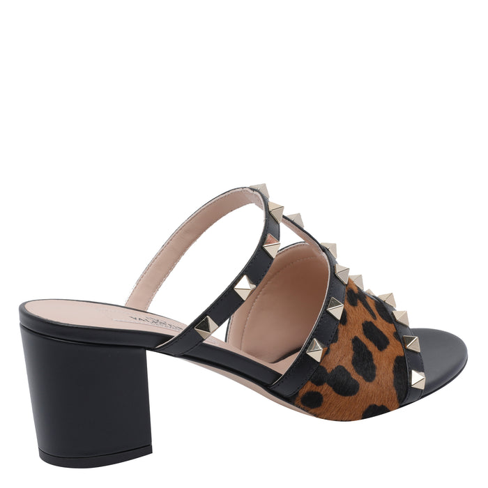 Valentino Garavani With Heel Black Calf Leather/leather Sole