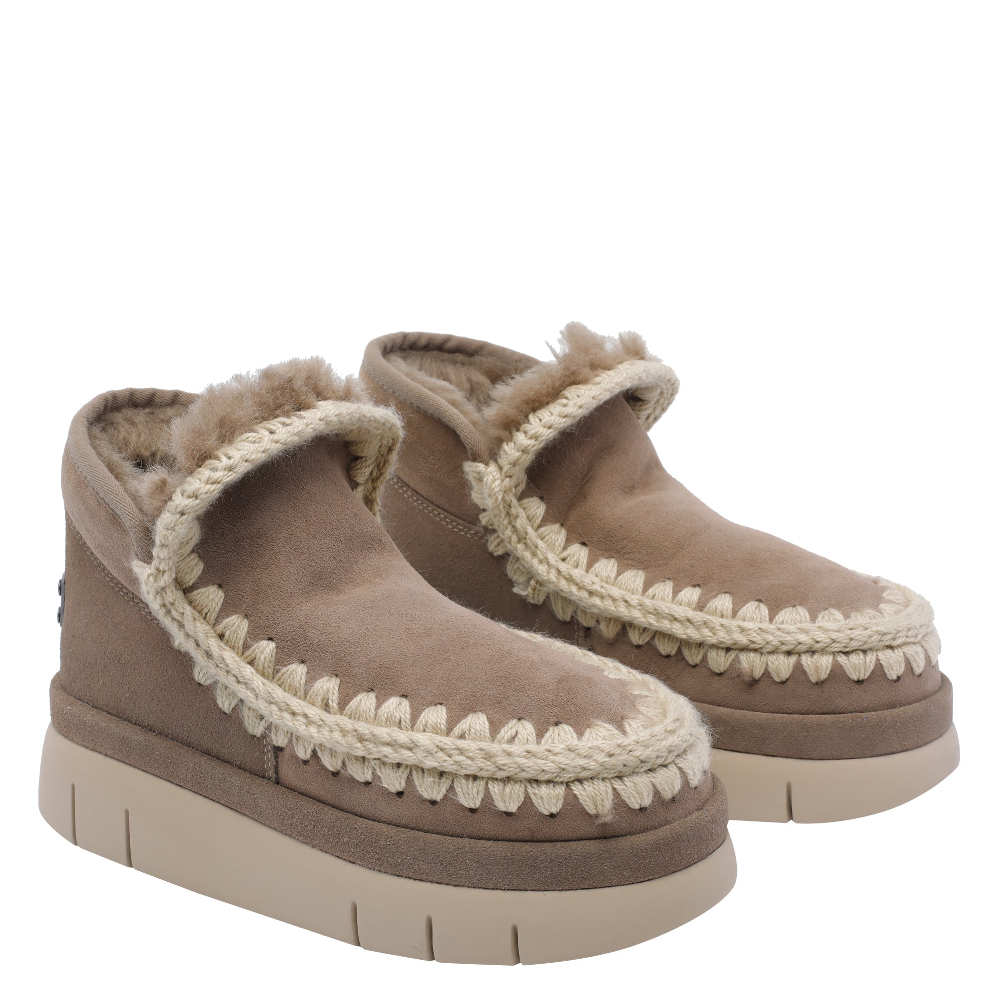 Mou Sneakers Beige Suede Leather/rubber Sole