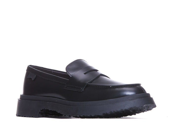 Camper Flat Shoes Black Calf Leather/rubber Sole