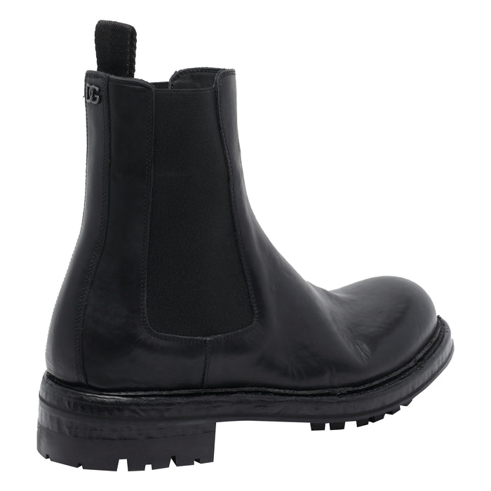 Dolce & Gabbana Boots Black Calf Leather/rubber Sole