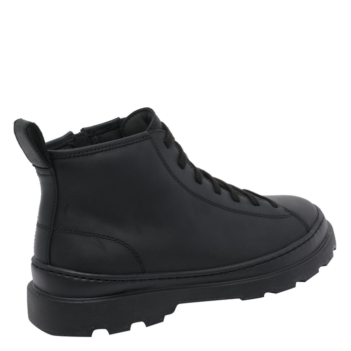 Camper Boots Black Calf Leather/rubber Sole