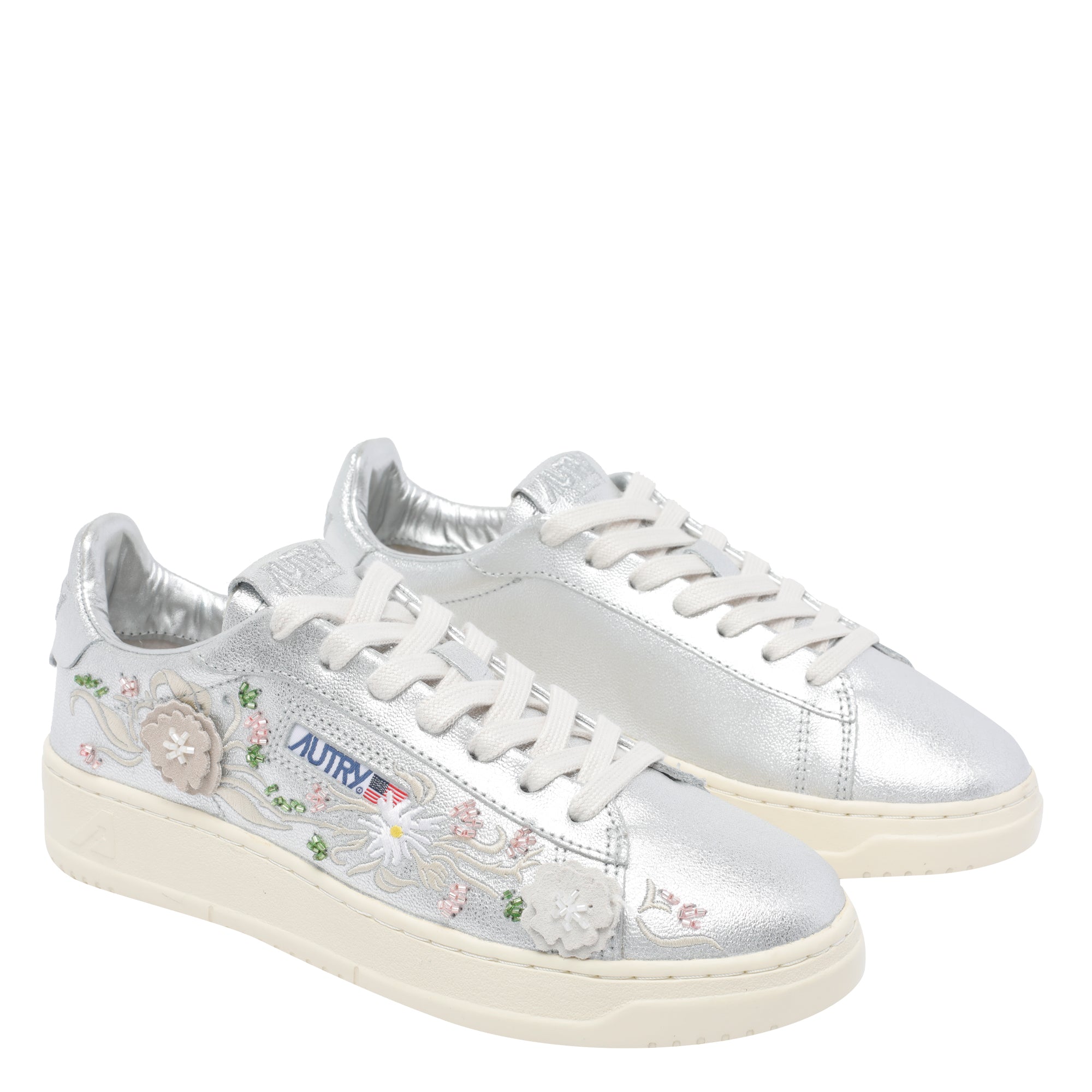 AUTRY Sneakers Silver Calf Leather/rubber Sole