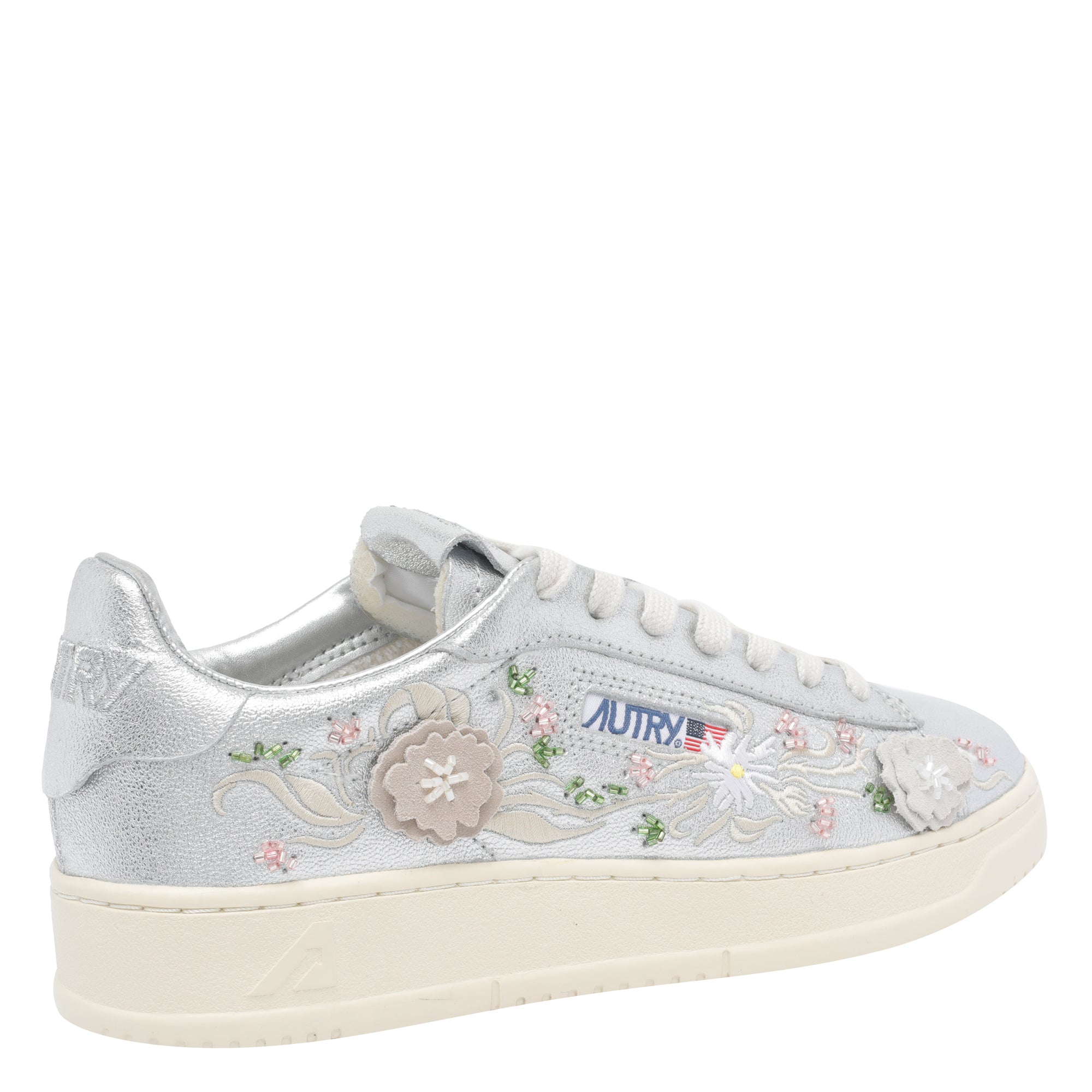 AUTRY Sneakers Silver Calf Leather/rubber Sole
