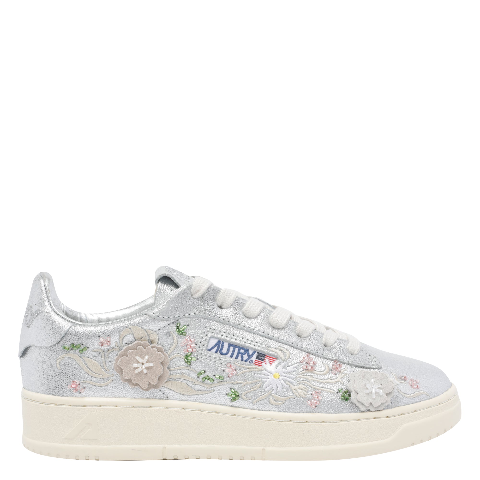 AUTRY Sneakers Silver Calf Leather/rubber Sole