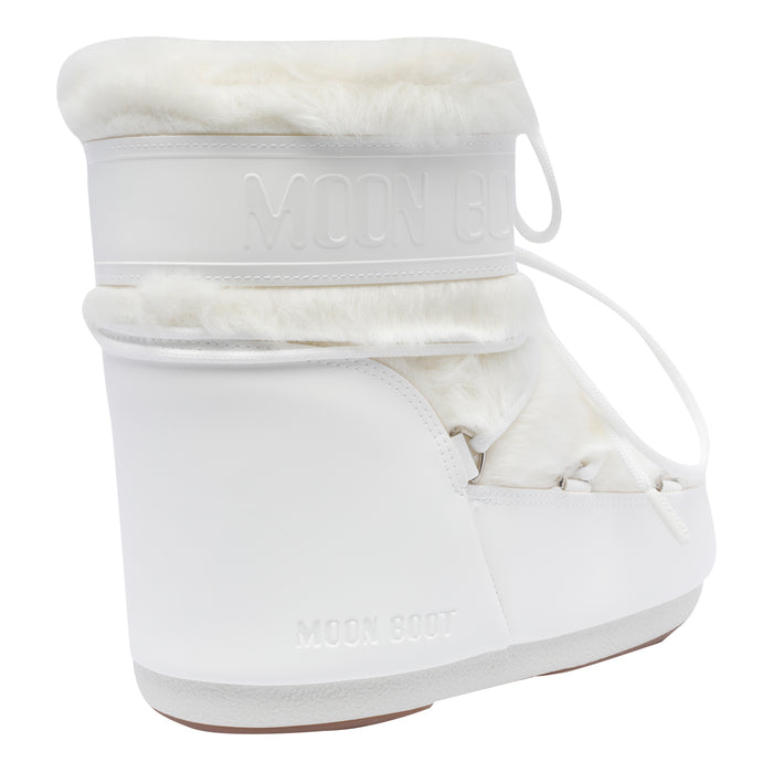 Moon Boot White Faux Fur /rubber Sole