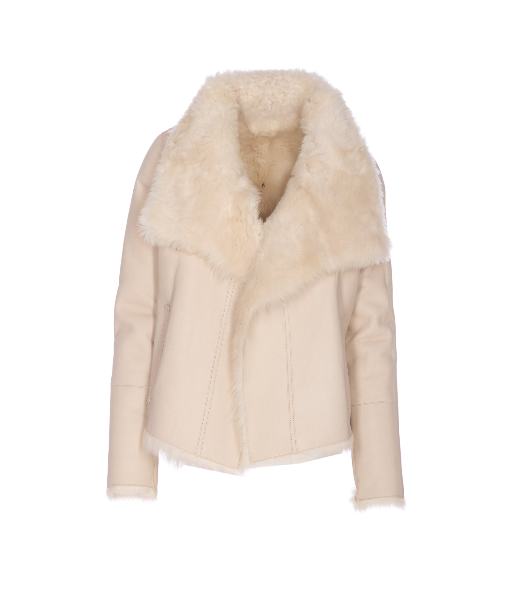 Yves Salomon Jackets Beige Lamb Leather